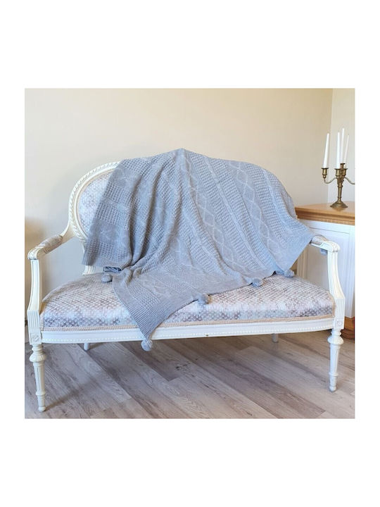 Class Home Collection Одеяло Плетено Диван 130x170см. Сив