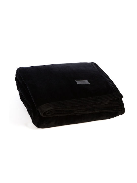 Nef-Nef Homeware Velosso Одеяло Кадифе Двойно 230x240см Черно