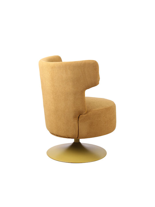 Canvas Swivel Armchair Yellow 72x68x86cm
