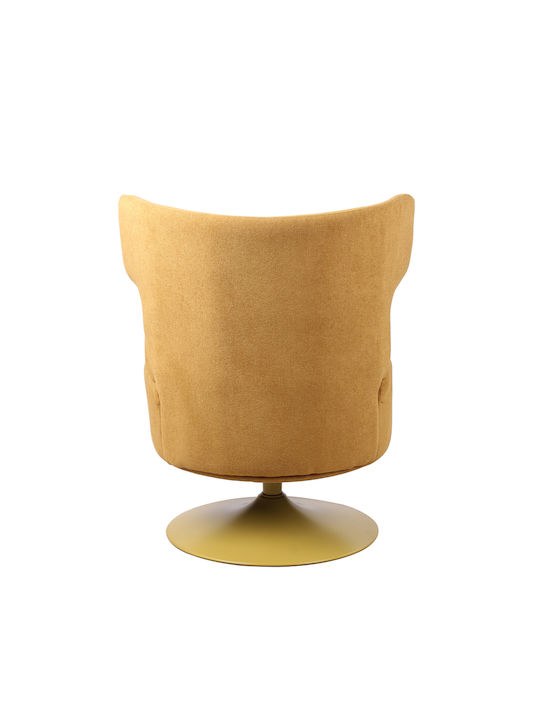 Canvas Swivel Armchair Yellow 72x68x86cm