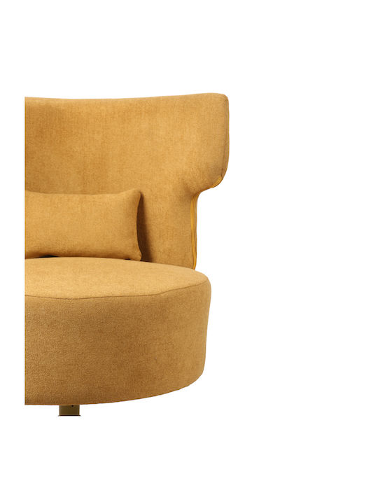 Canvas Swivel Armchair Yellow 72x68x86cm