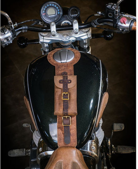 Tripmachine Curea Din Piele Pentru Rezervor Motocicletă Royal Enfield Super Meteor 650 Maro Tabac
