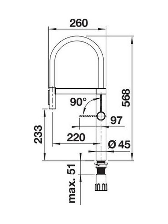 Blanco Culinas Ii Kitchen Faucet Counter Flexible Silver