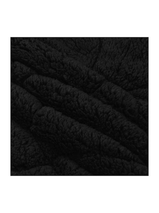 vidaXL Κουβέρτα Fleece Υπέρδιπλη 220x260εκ. Μαύρο
