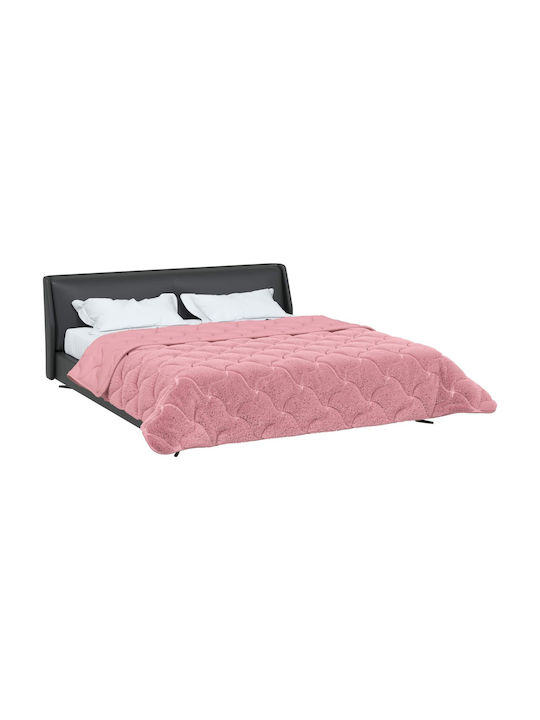 vidaXL Pătură Fleece Dublă 200x200 cm Roz