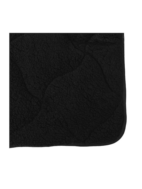 vidaXL Κουβέρτα Fleece Υπέρδιπλη 220x260εκ. Μαύρο