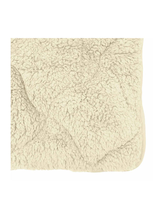 vidaXL Fleece Single Blanket 155x220cm Cream