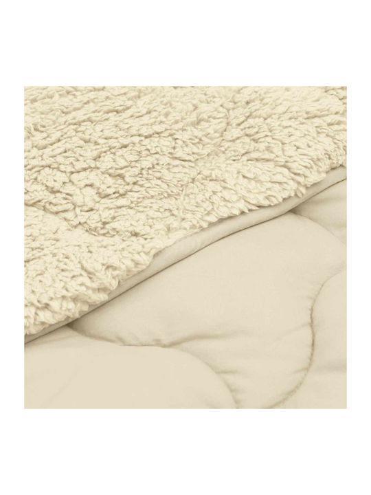 vidaXL Κουβέρτα Fleece Καναπέ 140x220εκ. Κρεμ