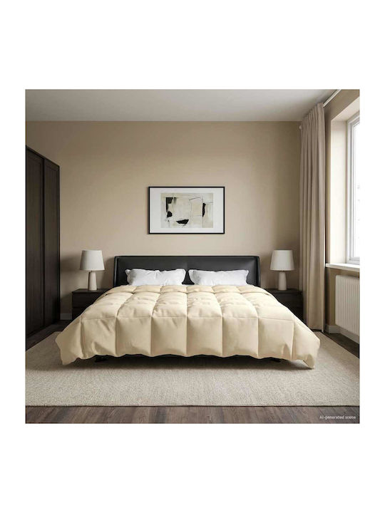 vidaXL Samtige Doppelbettdecke 200x240cm Beige