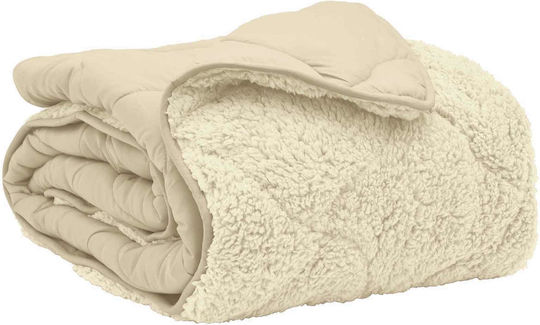 vidaXL Κουβέρτα Fleece Διπλή 200x240εκ. Κρεμ