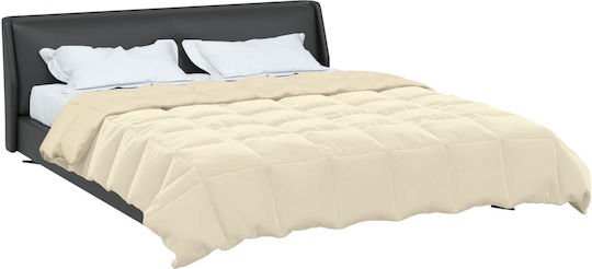 vidaXL Samtige Doppelbettdecke 200x240cm Beige