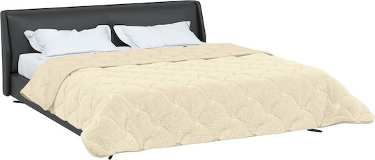 vidaXL Κουβέρτα Fleece Διπλή 200x240εκ. Κρεμ