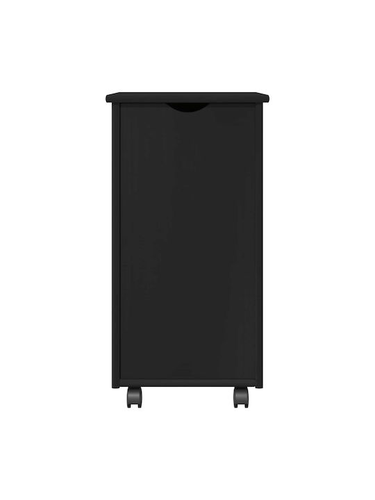 Office Drawer Made of Solid Wood Black 34x39x65.5cm