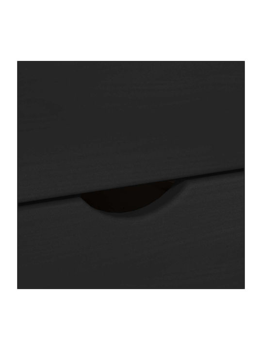 Büroaufbewahrungsschublade aus Massivholz Schwarz 53x39x103cm