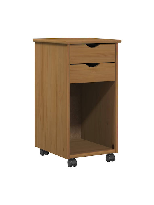 Συρταριέρα Γραφείου από Μασίφ Ξύλο Καφέ 34x39x65.5cm
