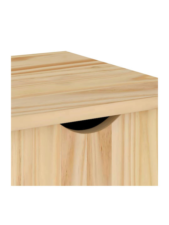 Sertar De Birou Din Lemn Masiv Cu Roți Maro 100x39x65.5cm