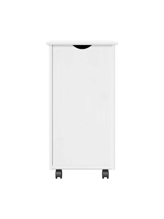 Office Drawer Made of Solid Wood White 34x39x65.5cm