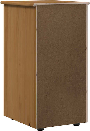 Office Storage Drawer from Solid Wood with Wheels Brown 34x39x61.5cm