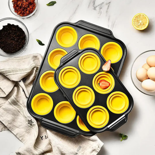 Μεταλλική Φόρμα Muffins 6 Θήκες Σιλικόνης