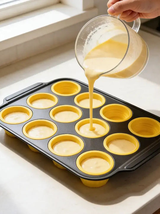 Μεταλλική Φόρμα Muffins 12 Θήκες Σιλικόνης