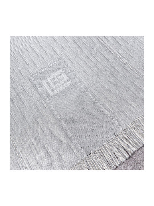 Guy Laroche Soho Zweisitzer-Sofa Überwurf Chenille 180x250cm Silber