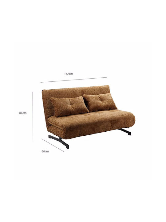 Escada Doppelsitzer Sofa Bett Senfgelb 142x88x86cm