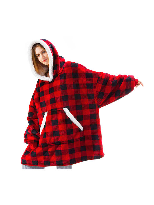 Cuddlez XMAS Edition Κουβέρτα Fleece με Μανίκια 70x90εκ. Κόκκινη