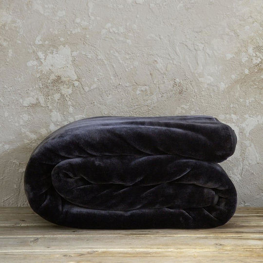 Nima Nima Bedecke Samtig Moni 160x220cm Schwarz / Anthrazit