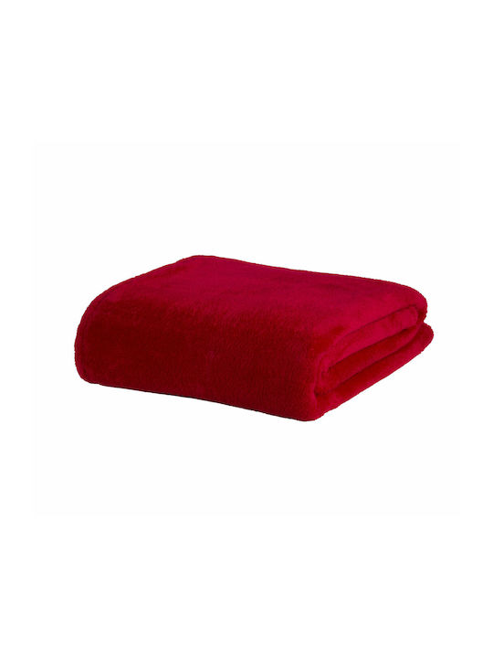 Nef-Nef Homeware Nasty Κουβέρτα Fleece Υπέρδιπλη 240x220εκ. Red