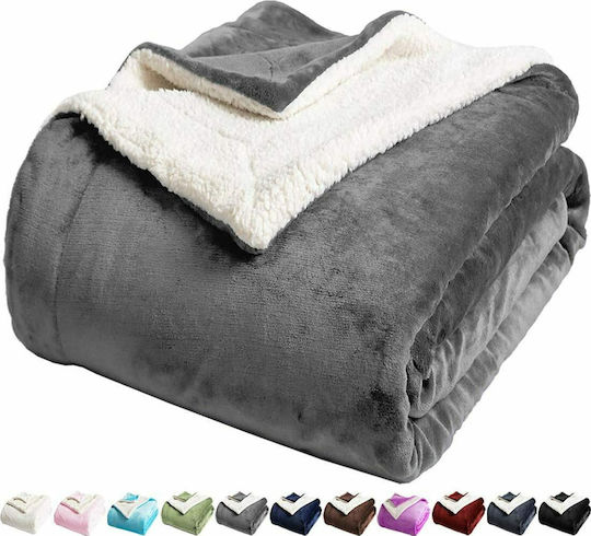 Ehome Κουβέρτα Sherpa Υπέρδιπλη 220x240εκ. Γκρί Ανοιχτό