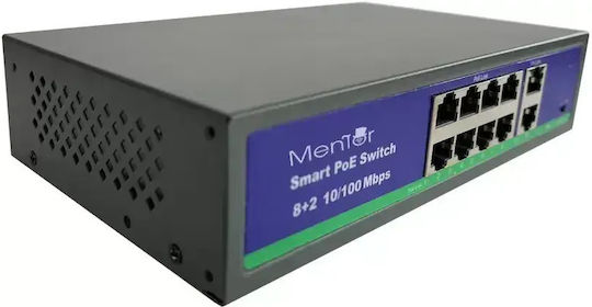 Switch 8+2 Poe Wireless Rj45 120w 10/100mbps 220v Mentor Sy084 Sisteme Interfon