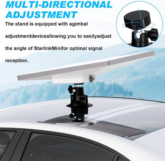 Βάση Στήριξης Starlink Mini Suction Cup Mount Sunroofs Windows Smooth Surfaces Portable Mounting Solution Gimbal Adapter Black Κωδ.1-per0169