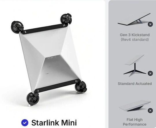Kit Base Mounting Car Roof Starlink Mini Base Mounting Car Roof Kit Holder 4 Suction Strong Grip Cups Stable Satellite Signal On Windows & Sunroofs Cars RVs Boats Yachts Black Code 1-per0162