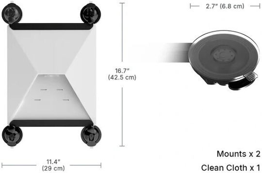 Kit Base Mounting Car Roof Starlink Mini Base Mounting Car Roof Kit Holder 4 Suction Strong Grip Cups Stable Satellite Signal On Windows & Sunroofs Cars RVs Boats Yachts Black Code 1-per0162