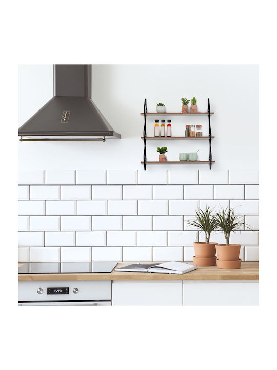 Wall Shelf Brown/Black 60x60x18.5cm