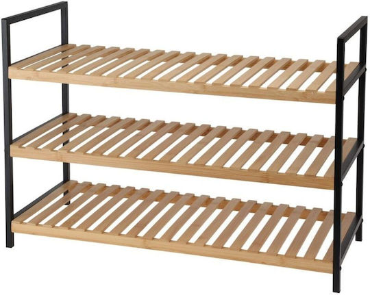 Metal Shoe Organizer Made of Bamboo 67.5x30.5x49cm