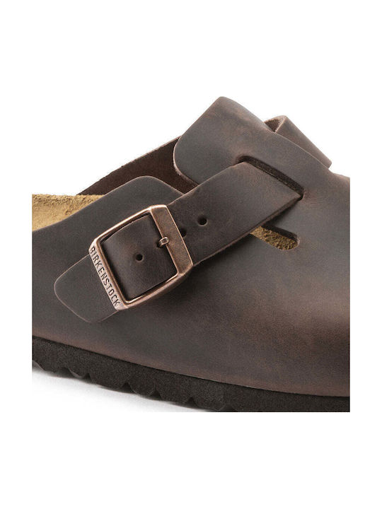 Birkenstock Boston Men's Leather Anatomic Clogs Brown