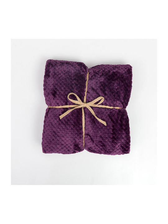 Borea Prisma Velvet Blanket Double 220x240cm Eggplant