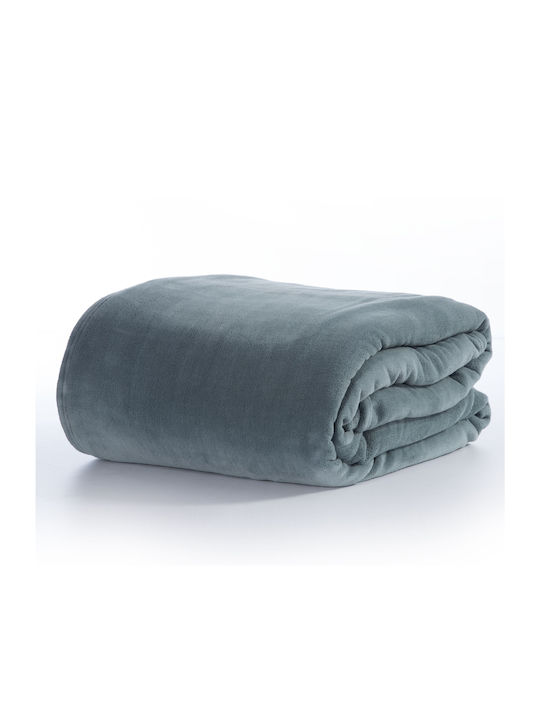 Nef-Nef Homeware Cosy Blanket Fleece Double 220x240cm Dusty Blue