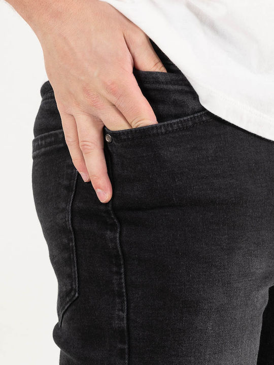 Ανδρικό Παντελόνι Τζιν Ελαστικό με Slim Εφαρμογή Μαύρο