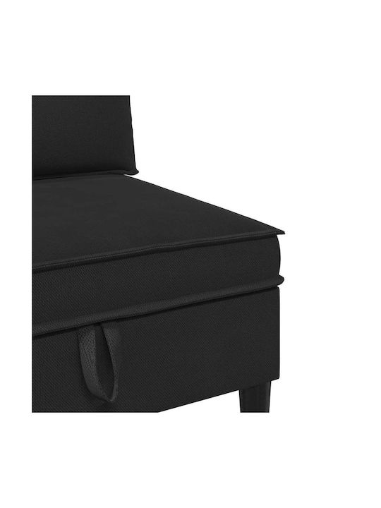 Dreisitzer Sofa mit Stauraum Schwarz 210x70x82cm
