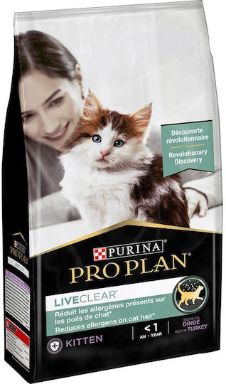 Pro Plan Live Clear Dry Food for Kittens with Turkey 1.4kg