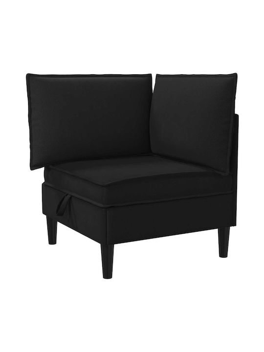 Ecksofa mit Stauraum Schwarz 210x140x82cm