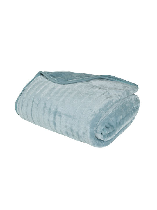 Das Home 1348 Velvet Blanket Double 220x240cm Blue
