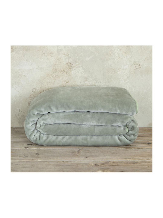 Nima Velvet Blanket Single 160x220cm Sage Green