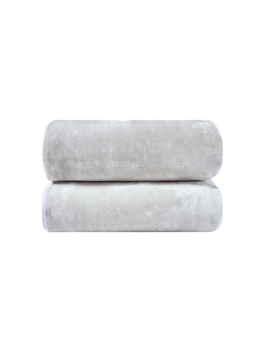 Kentia Notte Velvet Blanket King Size 260x240cm White