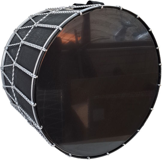 Traditional Handmade Black 20 Inch Drum With Rope