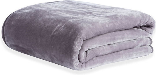 Nef-Nef Homeware Loft Κουβέρτα Βελουτέ Μονή 160x220εκ. Grey