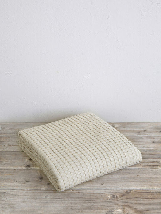 Nima Comfy Pique Blanket Single 160x240cm Light Beige