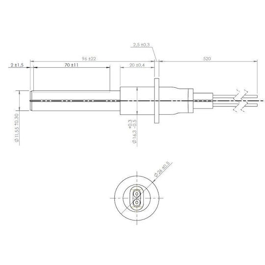 Керамичен Отоплителен Резистор За Пелетна Печка Eta Grant Spira Comfortbilt Дължина 107mm 260w X2